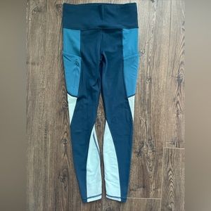 Athleta Womens Leggings Double Side Phone Pockets Multicolor Size XS Mesh Panel